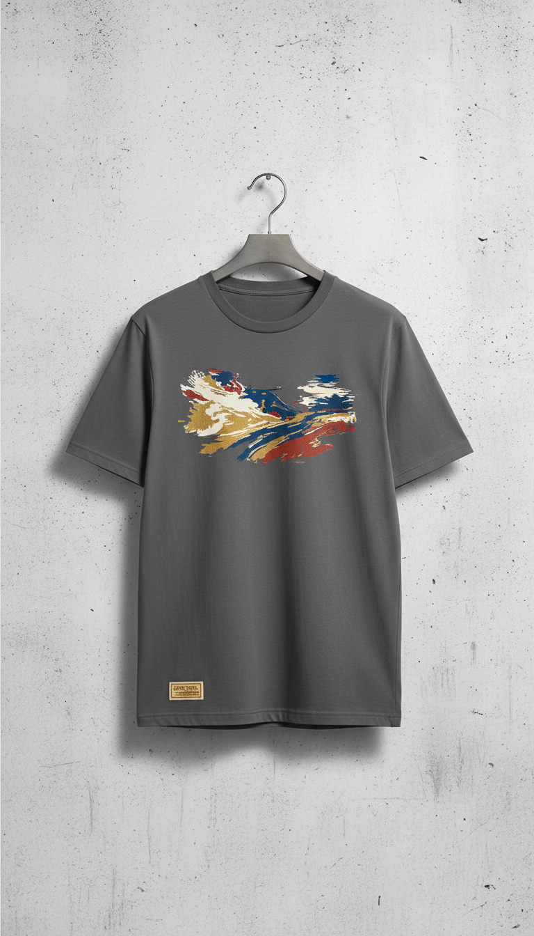 T-shirt Cotone Spazzolato Grafica Neon